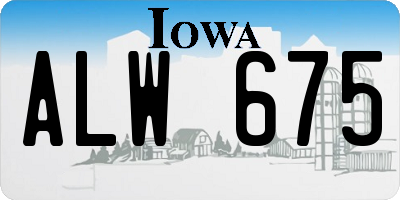 IA license plate ALW675