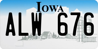 IA license plate ALW676