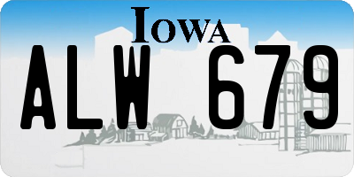 IA license plate ALW679