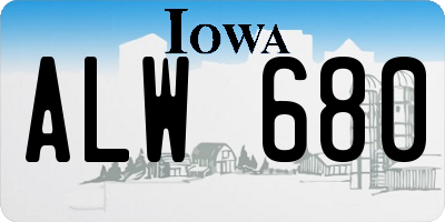 IA license plate ALW680