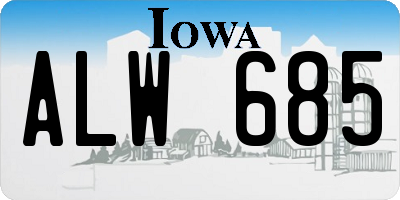 IA license plate ALW685