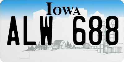 IA license plate ALW688