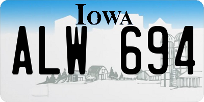 IA license plate ALW694