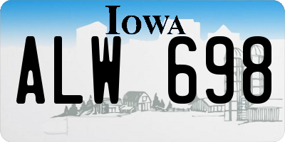 IA license plate ALW698