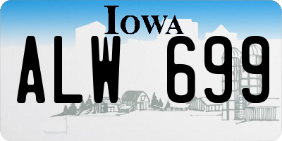 IA license plate ALW699
