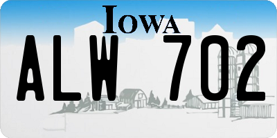 IA license plate ALW702