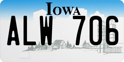 IA license plate ALW706
