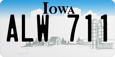 IA license plate ALW711