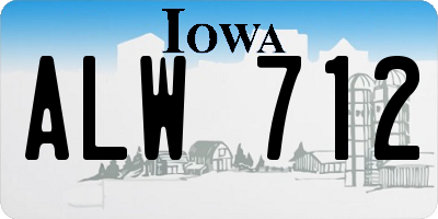 IA license plate ALW712