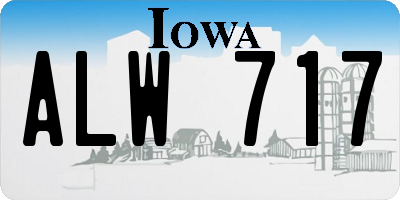 IA license plate ALW717