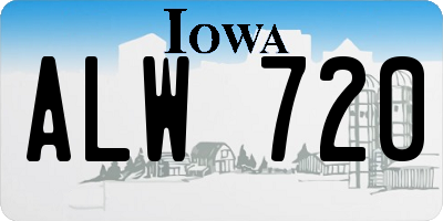 IA license plate ALW720
