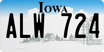 IA license plate ALW724