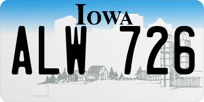 IA license plate ALW726