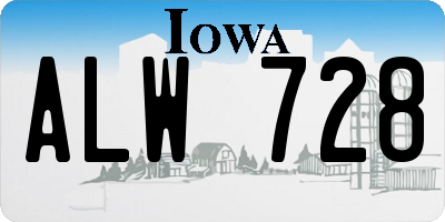 IA license plate ALW728