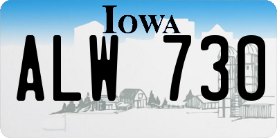 IA license plate ALW730
