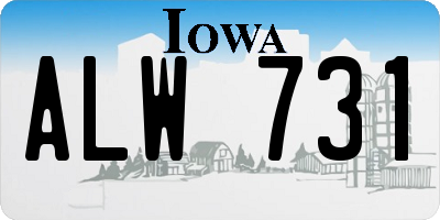 IA license plate ALW731