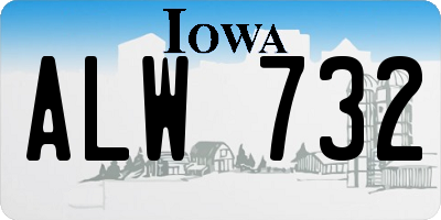 IA license plate ALW732
