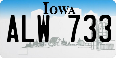 IA license plate ALW733