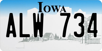 IA license plate ALW734
