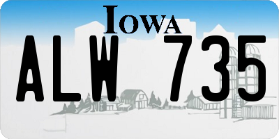 IA license plate ALW735