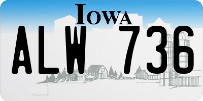 IA license plate ALW736