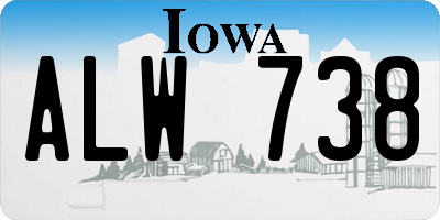 IA license plate ALW738