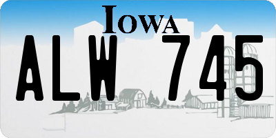 IA license plate ALW745