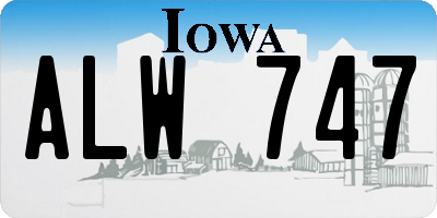 IA license plate ALW747