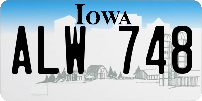 IA license plate ALW748