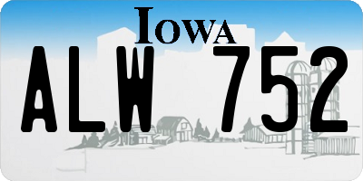 IA license plate ALW752