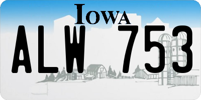 IA license plate ALW753
