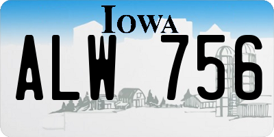 IA license plate ALW756
