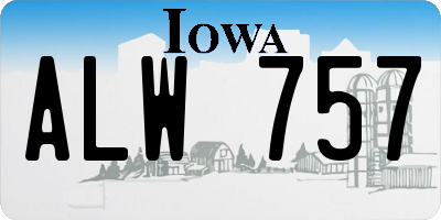 IA license plate ALW757