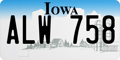 IA license plate ALW758