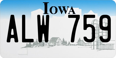IA license plate ALW759