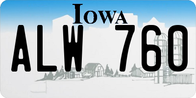 IA license plate ALW760