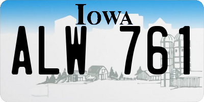 IA license plate ALW761