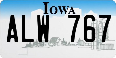 IA license plate ALW767