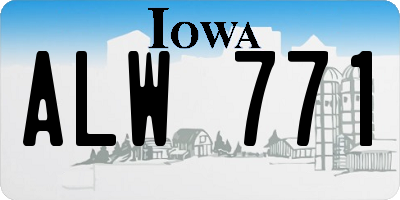 IA license plate ALW771