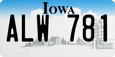 IA license plate ALW781