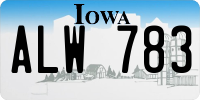 IA license plate ALW783