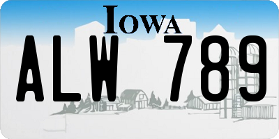 IA license plate ALW789