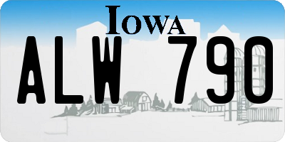IA license plate ALW790