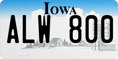 IA license plate ALW800