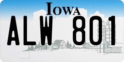 IA license plate ALW801