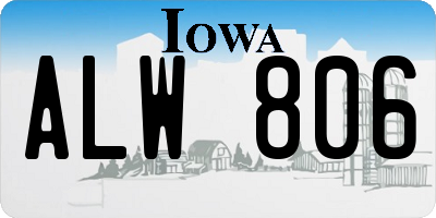 IA license plate ALW806