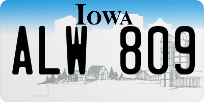 IA license plate ALW809