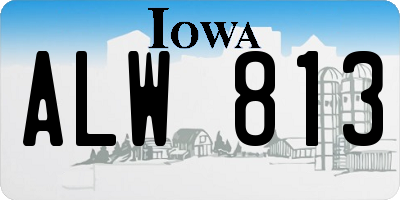IA license plate ALW813