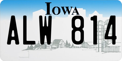 IA license plate ALW814