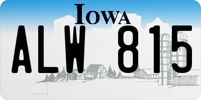 IA license plate ALW815
